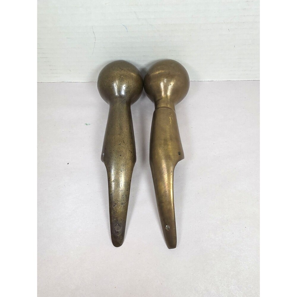 2 Vintage Antique Brass Horse Harness Hame Ball Knob Cane Handle